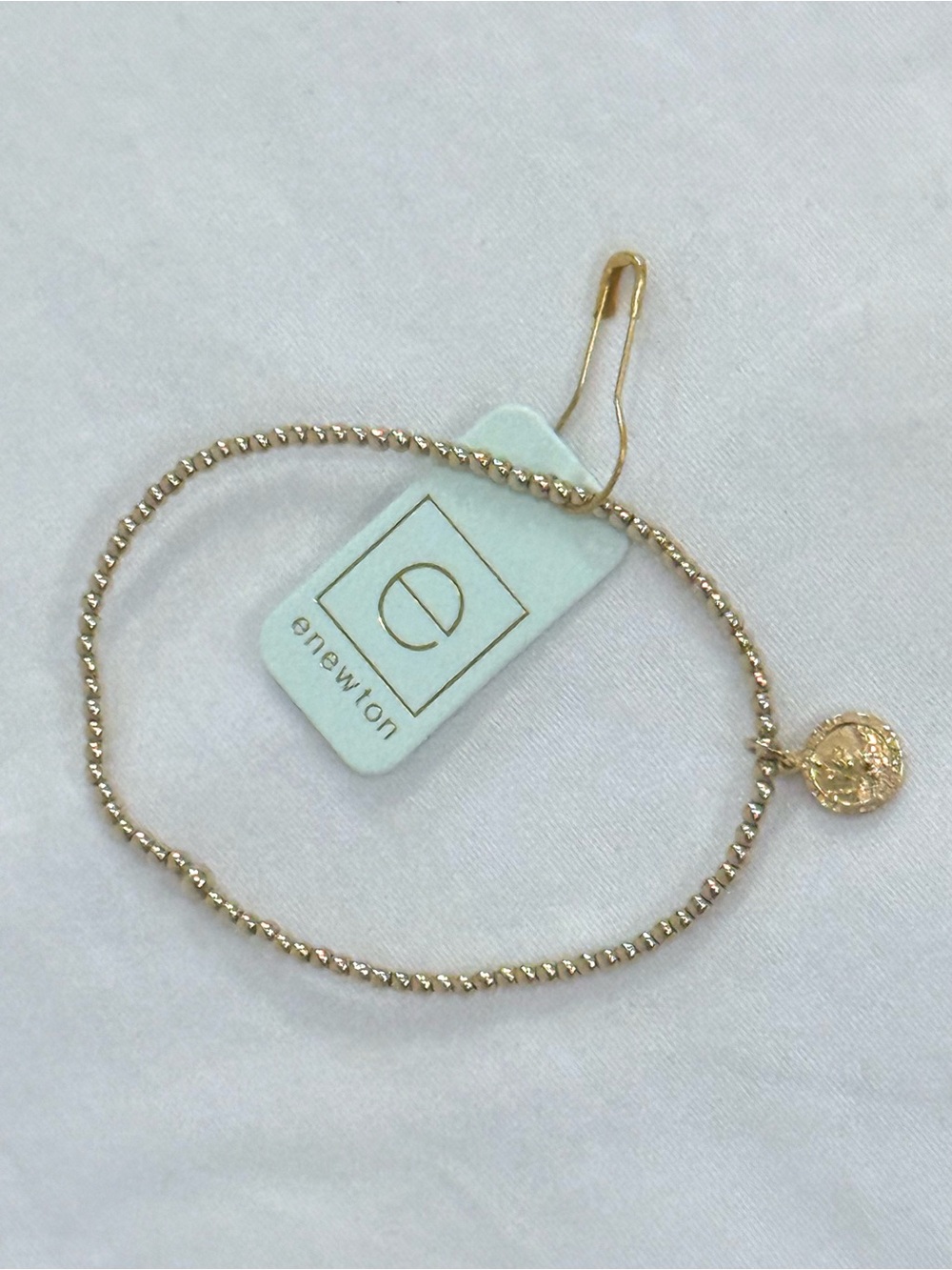 enewton Classic Gold 2mm Beaded Protection Bracelet - St. Christopher NWT - Picture 2 of 4